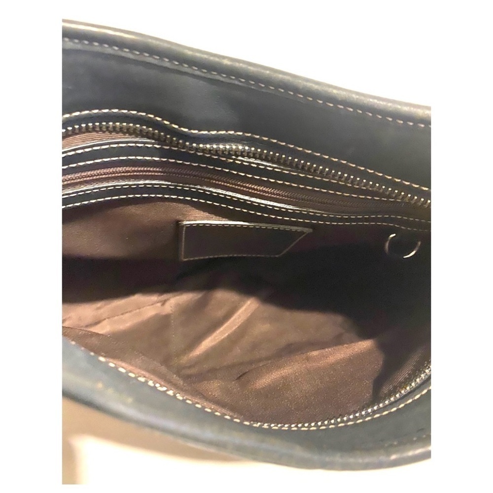 Coach vintage navy blue leather shoulder handbag - Picture 10 of 10